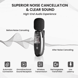 Portronics VlogMate Mic | IPH Vlogging Mic | Type C | Black | POR 2320