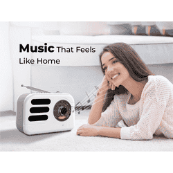 iGear Vintune Radio Mp3 Player with Bluetooth Speaker | White