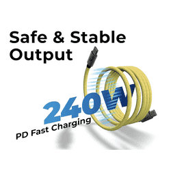 iGear Magneon Magnetic Fast Charging Cable | USB-C Cable to USB C Cable | 240W | Yellow