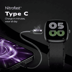 Fastrack Jupiter S3 Smartwatch | BT Calling | Square | Black
