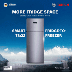 Bosch Frost Free Double Door Refrigerator | 6-in-1 Convertible Modes | 243 L | 2 Star | Dark Lake | 2026 | CTC27U12VI