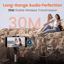 Portronics Vlogmate 3 Dual Wireless Microphone | with Charging Case | Black | POR 2323