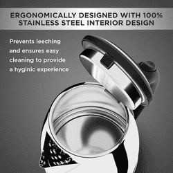 Butterfly Evo Pro 1.5L Electric Kettle | 1350 W | Auto Shut Off | Steel with Black