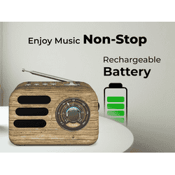 iGear Vintune Radio Mp3 Player with Bluetooth Speaker | Brown