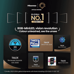 Hisense Class RGB MiniLED ULED Premium X Series 4K UHD Google Smart TV | 116 Inch | RGB Backlight MiniLED Up to 8000 nits  3D Color Master Pro | 116UX
