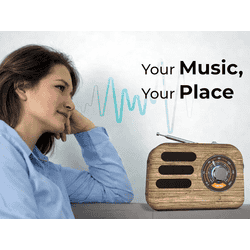 iGear Vintune Radio Mp3 Player with Bluetooth Speaker | Brown