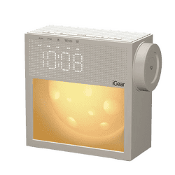 iGear HushRise Night Lamp With Clock And Alarm