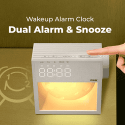 iGear HushRise Night Lamp With Clock And Alarm