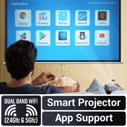 ZEBRONICS PIXAPLAY 58 Smart Projector | 12000 Lumens | 4K Support | White