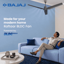 Bajaj Raftaar BLDC Ceiling Fan | 1200mm | Coalmine Grey