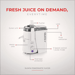 Sujata Powermatic Juicer | 900 Watts | White