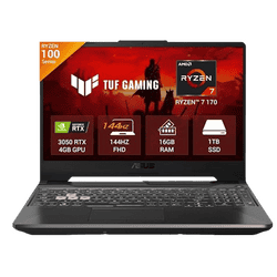 ASUS TUF Gaming A15 Gaming Laptop | AMD Ryzen 7 170 | 16GB | 1TB | Windows 11 Home | Black | FA506NCQ-HN009WS