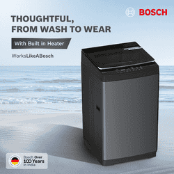 Bosch Fully Automatic Top Loading Washing Machine | 5 Star | 8 Kg | Black | WOE80EV0IN