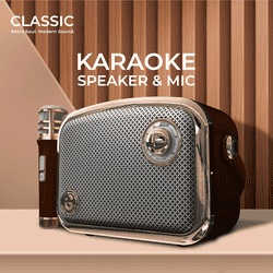 iGear Classic Portable Bluetooth Speaker With Wireless Mic | 50 W | Brown