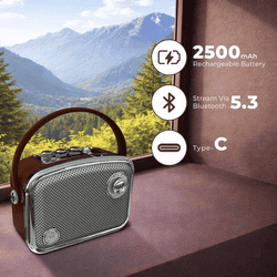 iGear Classic Portable Bluetooth Speaker With Wireless Mic | 50 W | Brown