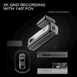 Boat Hive Dashcam M1 2K QHD Camera with GPS | 140° Wide-Angle View | Space Black