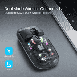 Portronics Toad 5 Rechargeable Bluetooth Mouse | 2.4 GHz Wireless | Black | POR 2488