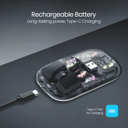 Portronics Toad 5 Rechargeable Bluetooth Mouse | 2.4 GHz Wireless | Black | POR 2488