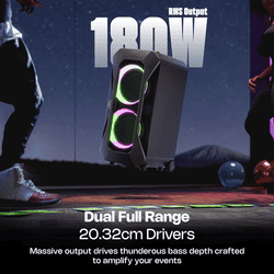Zebronics Zeb Roxor Plus Trolly DJ Speaker | 180 W | Black