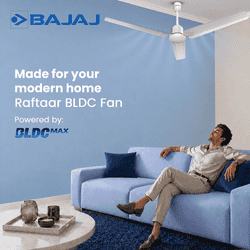 Bajaj Raftaar BLDC Ceiling Fan | 1200 mm | Base White