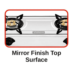 Vidiem Victor Stainless Steel Gas Stove | 3 Burner | Silver