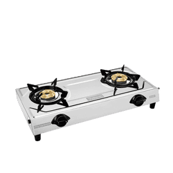 Vidiem Victor Stainless Steel Gas Stove | 2 Burner | Silver