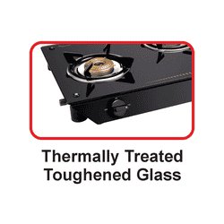 Vidiem Veer Jumpo Glass Top Gas stove | 3 Burner | Black