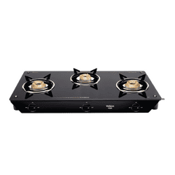 Vidiem Veer Jumpo Glass Top Gas stove | 3 Burner | Black