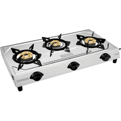 Vidiem Victor Stainless Steel Gas Stove | 3 Burner | Silver