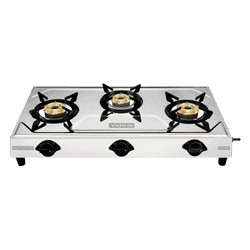 Vidiem Victor Stainless Steel Gas Stove | 3 Burner | Silver