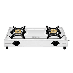 Vidiem Victor Stainless Steel Gas Stove | 2 Burner | Silver