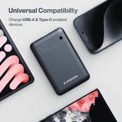 Ambrane Pocket Charge Power Bank | 22.5 W | 10000 mAh | Multicolour
