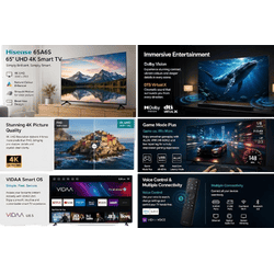 Hisense A6 Series 4K Ultra HD Smart LED TV | 164 cm (65 Inch) | Dolby Vision | Black | 65A6S