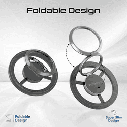 Promate Magnetic Ring Phone Holder | Multi-Angle 360° Rotation | Foldable Design | SnapRing Black