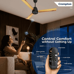 Crompton Energion Niteo Light 1200mm BLDC Ceiling Fan | Remote Control | 24 Watt | Light Pinewood
