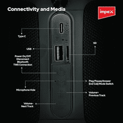 Impex Portable Karoke Bluetooth Speaker |14 W | Black | KM1303