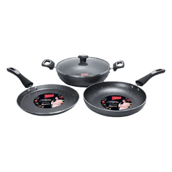 IMPEX ROYAL NON STICK GRANITE COOKWARE SET | 4PCS | MULTICOLOUR
