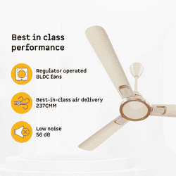 Atomberg Efficio Prime BLDC Ceiling Fan | 1200mm | Sea Sand Ivory