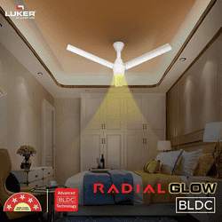 Luker Radial Glow RMT Ceiling Fan | 1200 mm | White