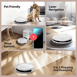 Haier CIVIC X11 PRO Robotic Floor Cleaner | WiFi Connectivity | Google Assistant and Alexa | White