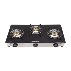 Usha Ebony Neo Gas Stove | 3 Burner | Black | GS3 003