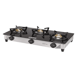 Usha Ebony Neo Gas Stove | 3 Burner | Black | GS3 003