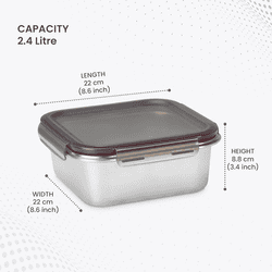 Milton Modulo Steel Square Container 2500 | Silver