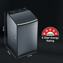 Whirlpool Bloomwash Pro Fully Automatic Top Loading Washing Machine | 5 Star | 9 Kg | Midnight Grey | 31602 360 BW PRO H 9.0 10YMW