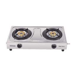 Usha Maxus Cooktop Gas Stove | 2 Burners | Silver | Gs2 001