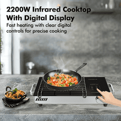 Havells Infrared Induction Cooktop | Digital Display | 2200 W | Black | Glo TC22