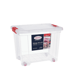 Asian Regal Roller Storage Box | 22 L | Transparent
