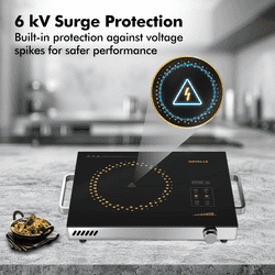 Havells Infrared Induction Cooktop | Digital Display | 2200 W | Black | Glo TC22