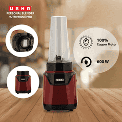 USHA Nutrimagna Pro Blender | 600W | Stainless steel blades | Maroon
