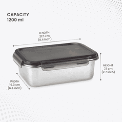 Milton Modulo Steel Rectangular Container 1300 | Silver